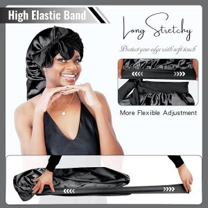 0286c2061e5b449db99fc45804cb5b2btplv-tulkllf4y5-origin-jpeg.jpeg Silky Smooth Sleep Cap for Extra Long Hair! Say Goodbye to Frizz and Tangles with this Satin Bonnet! Perfect for Long Curly Hair, Braids, Locs, and Dreadlocks! Available in Chic Black!