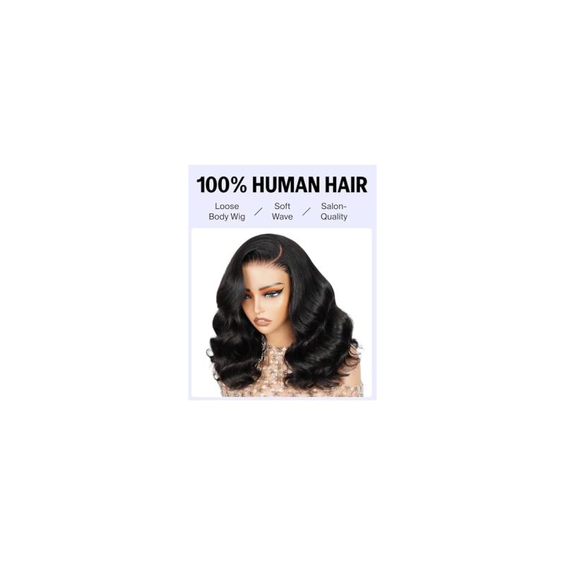 Get ready to slay with this 5x6 pre-cut lace front wig! Perfect for black women, this glueless 12A quality human hair wig features a salon-quality loose body wave with 220% density. Pre-plucked and