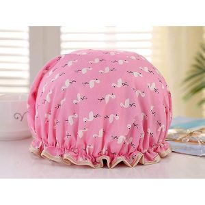 Stay cute and dry with these trendy double-layer bath caps! Perfect for keeping hair dry and ears covered. Plus, they're kitchen oil-proof too! #bathcaps #showercaps #haircare