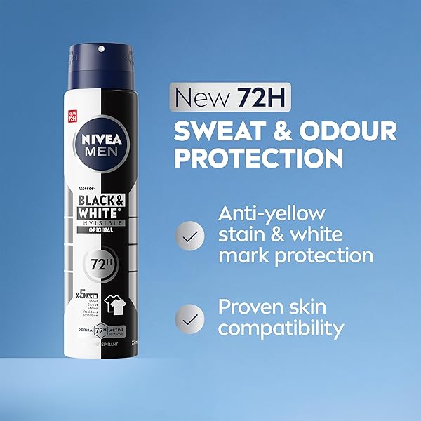 Stay fresh and confident all day with this pack of 6 black & white anti-perspirant deodorants! No more sweat stains on your favorite clothes, just 72 hours of protection. #FreshForDays #NoSweat