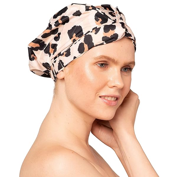 Transform your shower routine with this chic and stylish waterproof shower cap! Say goodbye to frizzy hair and hello to luxury with this reusable cap perfect for long locks. Stay cute and dry with this non-slip leopard print bonnet! #ShowerCap