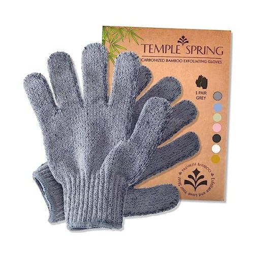 Get glowing skin with these exfoliating gloves! Made with rayon bamboo, these bath/shower gloves will leave your skin feeling smooth and soft. Say goodbye to ingrown hairs and dead skin with these exfoliator mitt scrub gloves in a trendy