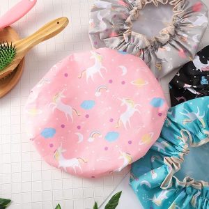 🦄✨ Keep your hair dry and stylish with these adorable unicorn shower caps! Perfect for spa days and showers, this 4 pack is a must-have for women and girls 💖 #unicornshowercaps #showeressentials