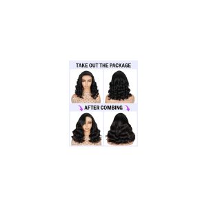Get ready to slay with this 5x6 pre-cut lace front wig! Perfect for black women, this glueless 12A quality human hair wig features a salon-quality loose body wave with 220% density. Pre-plucked and