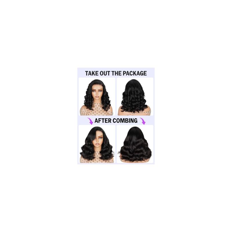 Get ready to slay with this 5x6 pre-cut lace front wig! Perfect for black women, this glueless 12A quality human hair wig features a salon-quality loose body wave with 220% density. Pre-plucked and