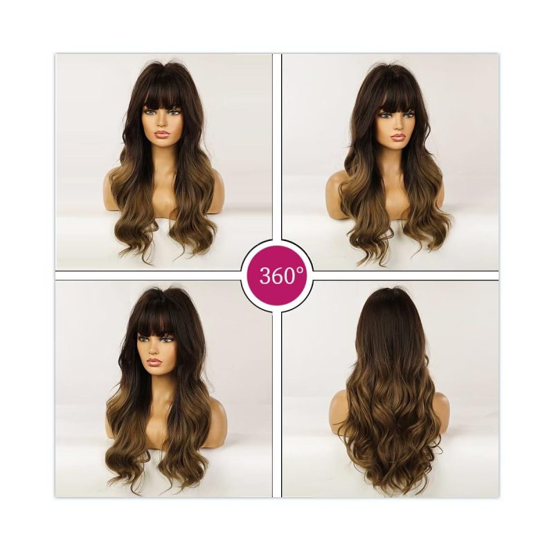 Get that perfect hair flip with our 24" synthetic wig! Dark roots, long ombre waves, and realistic scalp simulation for the ultimate TikTok transformation. Say hello to your new favorite look! #hairflip #wigtransformation #T