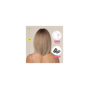 Get the perfect ombre blonde bob with bangs! This short, straight wig is perfect for daily wear, parties, and cosplay. Elevate your look with this stylish synthetic hair wig! 💁‍♀️✨ #hair