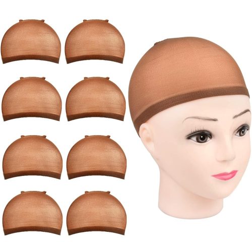 Transform your look with these dark brown wig caps! Perfect for flawless makeup and trendy styles. Get 8 pieces for endless beauty possibilities. #wigcaps #makeup #trendy
