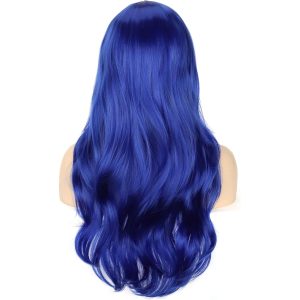 Transform into a vibrant character with this 28inch long blue wavy wig! Perfect for anime cosplay and Halloween parties 🌀🦋 #cosplay #wig #Halloween