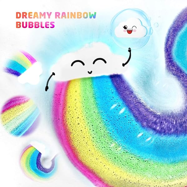 1f4ddb7405434de3a829a325e93e9a88tplv-tulkllf4y5-origin-jpeg.jpeg 🌈✨ Sparkle up bath time with Cloud Rainbow Bath Bombs! 🛁 2 XL handmade bombs make bubbles pop for a magical multi-colour experience! 🎁 Perfect for birthdays, Christmas, or just because!