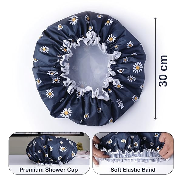 Stay stylish and dry with this trendy double layer shower cap! 🌸 Perfect for all hair types, this reusable cap is waterproof and features a unique flower design. Say goodbye to bad hair days! 💁‍♀️ #shower