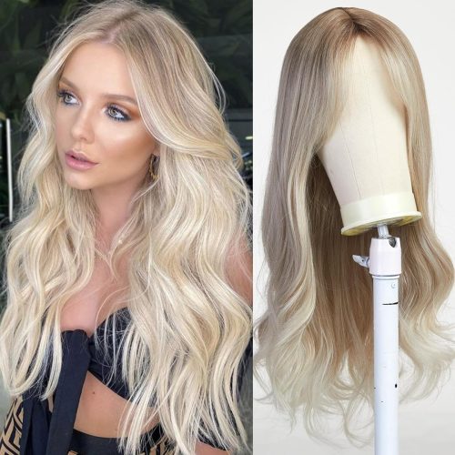 Get the ultimate long wavy blonde wig for women! Heat resistant and perfect for daily wear, parties, or cosplay! Say goodbye to boring hair days💁‍♀️ #blondewig #wavyhair #cosplay #