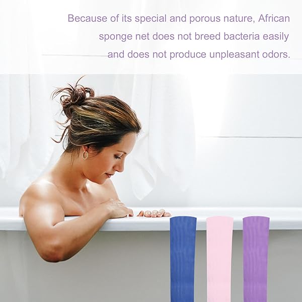 Get smooth, glowing skin with these African exfoliating nets! Perfect for deep cleaning and scrubbing away dead skin. Available in purple, pink, and blue. Great for men and women! ✨🚿 #skincare #ex