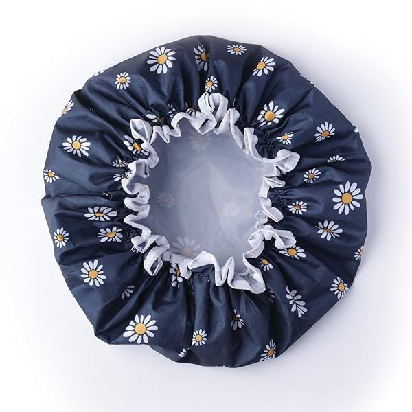 Stay stylish and dry with this trendy double layer shower cap! 🌸 Perfect for all hair types, this reusable cap is waterproof and features a unique flower design. Say goodbye to bad hair days! 💁‍♀️ #shower