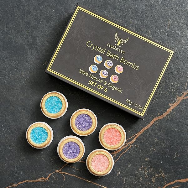 Pamper Yourself with These Luxurious Crystal Bath Bombs! Perfect for a Relaxing Spa Day at Home. Great Gift Idea for Birthdays, Anniversaries, or Just Because! Vegan and Organic Ingredients for a Self-Care Treat. #