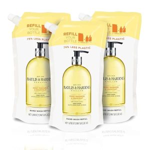 🍊✨ Sweet Mandarin & Grapefruit Hand Wash Refills! 🌿🌱 1L each, pack of 3! 🙌🏼 Vegan friendly and eco-friendly! 💚 #handwash #