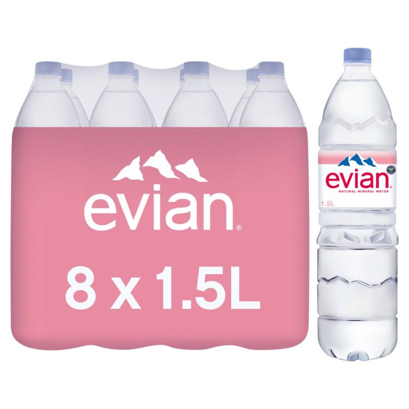 Evian Natural Mineral Water 1.5Ltr × 1 × 8