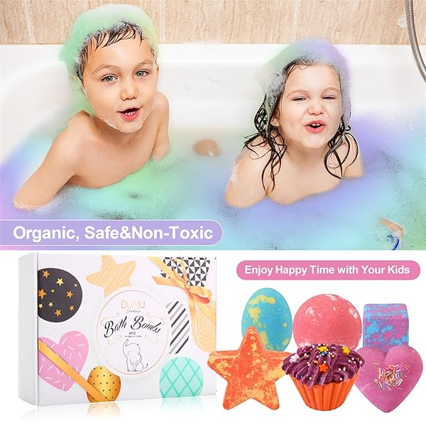 Get ready for a fun and fizzy bath time experience with these 6 amazing bath bombs! Packed with organic ingredients, essential oils, and kid-friendly fruity scents. Plus, a bonus bathing mesh ball for extra fun! #Bath