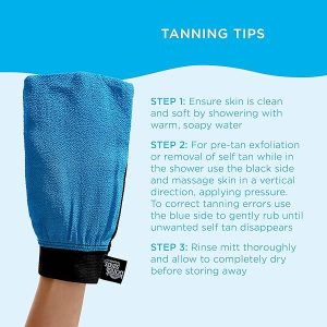 Get your skin glowing and ready for that flawless tan with this dual-sided exfoliating mitt! Say goodbye to tanning errors and hello to smooth, streak-free skin. Plus, it's durable and reusable for long-lasting use. One mitt, endless