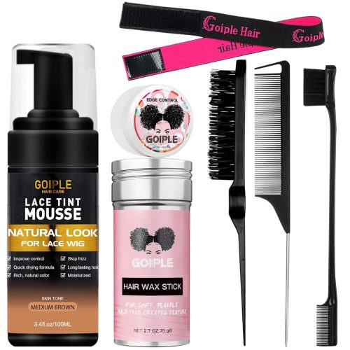 Get flawless, natural-looking lace tint with this 3.4 fl oz mousse perfect for women's wigs! Achieve a flawless medium brown shade effortlessly. #haircare #wiggamestrong