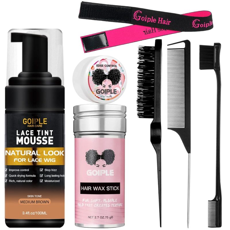 Get flawless, natural-looking lace tint with this 3.4 fl oz mousse perfect for women's wigs! Achieve a flawless medium brown shade effortlessly. #haircare #wiggamestrong