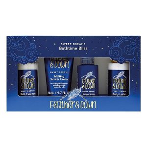 ✨Unwind with our Bathtime Bliss Set! 🛁 Includes Shower Cream, Pillow Spray, Bath Essence & Body Lotion infused with lavender & chamomile essential oils. 🌿 Vegan & Cruelty Free! #self