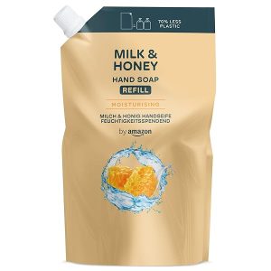 ✨Get that soft, clean feeling with this Milk & Honey Hand Soap Refill! 🍯🌿 Keep your hands fresh and moisturized with 2 x 1000ml bottles! 💦 #handsoap #milk