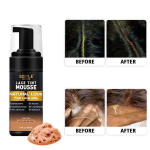 Get flawless, natural-looking lace tint with this 3.4 fl oz mousse perfect for women's wigs! Achieve a flawless medium brown shade effortlessly. #haircare #wiggamestrong