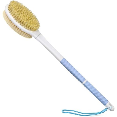 Get that smooth, glowing skin you've always wanted with this exfoliating back scrubber brush! Perfect for shower time or dry brushing, the long handle makes it easy to reach every inch. Say goodbye to rough, dull skin and hello to