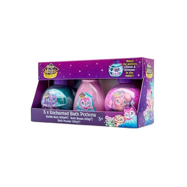 ✨ Transform Bathtime with Magic Mixies Mixlings! 🛁✨ Dive into a world of enchantment with 3 captivating bath potions - Bubble Bath, Fizzing Powder, and Bath Beads! Perfect for kids' bat