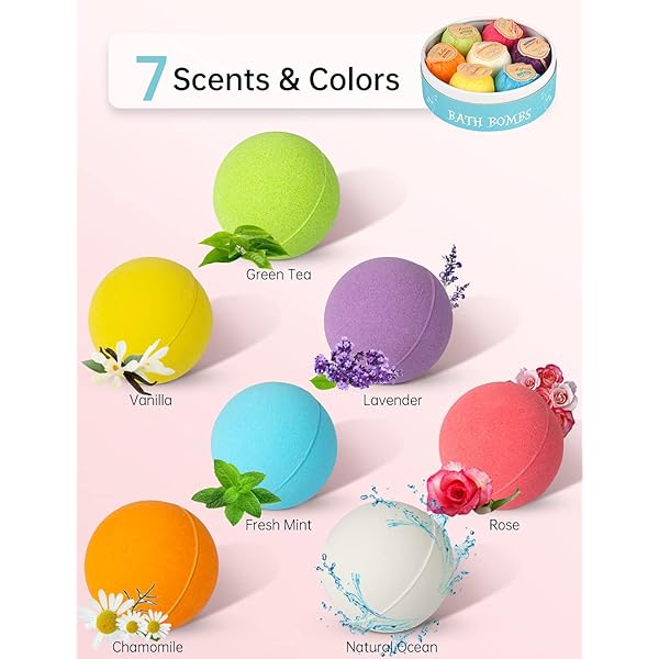 7-Piece Bath Bomb Set for Ultimate Spa Vibes 💖 Perfect for pampering your skin and making every bath a luxurious experience! Great gift idea for birthdays, holidays, or just because! #selfcare #bathgoals