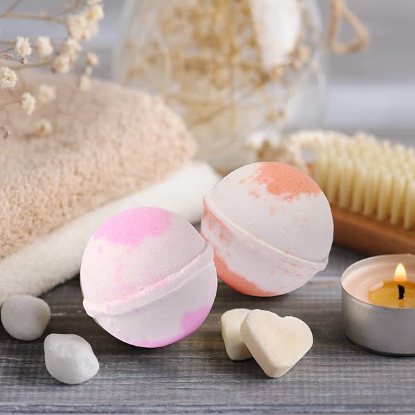 Indulge in a Luxurious Spa Experience with these Handmade Bath Bombs! Packed with Essential Oils and Marvelous Salts to Moisturize Skin and Relieve Stress. Perfect Romantic Gifts for Anyone Special in Your Life!
