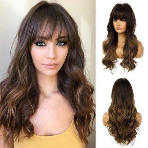 Get that perfect hair flip with our 24" synthetic wig! Dark roots, long ombre waves, and realistic scalp simulation for the ultimate TikTok transformation. Say hello to your new favorite look! #hairflip #wigtransformation #T