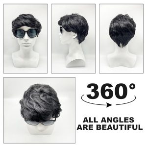 Get ready to rock your look with this black layered wig! Perfect for 70s and 80s disco vibes or daily use. Get those handsomeness levels up with this fluffy, curly wig. Ready to slay in any costume or fancy