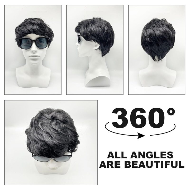 Get ready to rock your look with this black layered wig! Perfect for 70s and 80s disco vibes or daily use. Get those handsomeness levels up with this fluffy, curly wig. Ready to slay in any costume or fancy