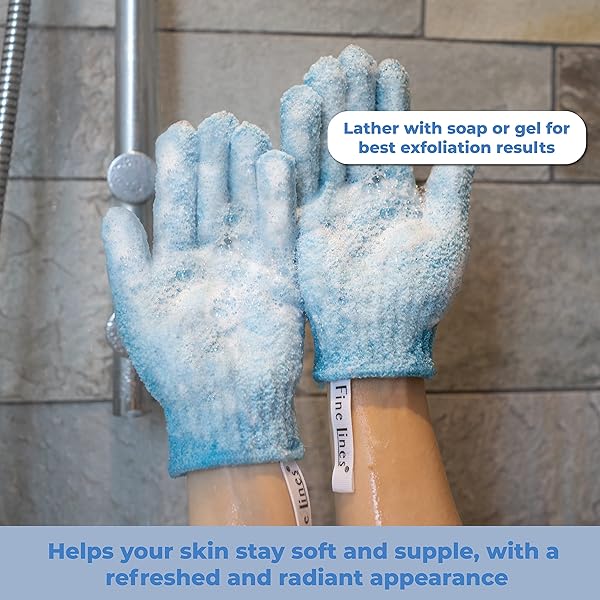 Get your skin feeling soft and smooth with these exfoliating shower gloves! Say goodbye to dead skin and hello to a fresh glow. Comes in a pack of 3 pairs (6 pcs) with hanging hoops for easy storage. Upgrade your shower routine
