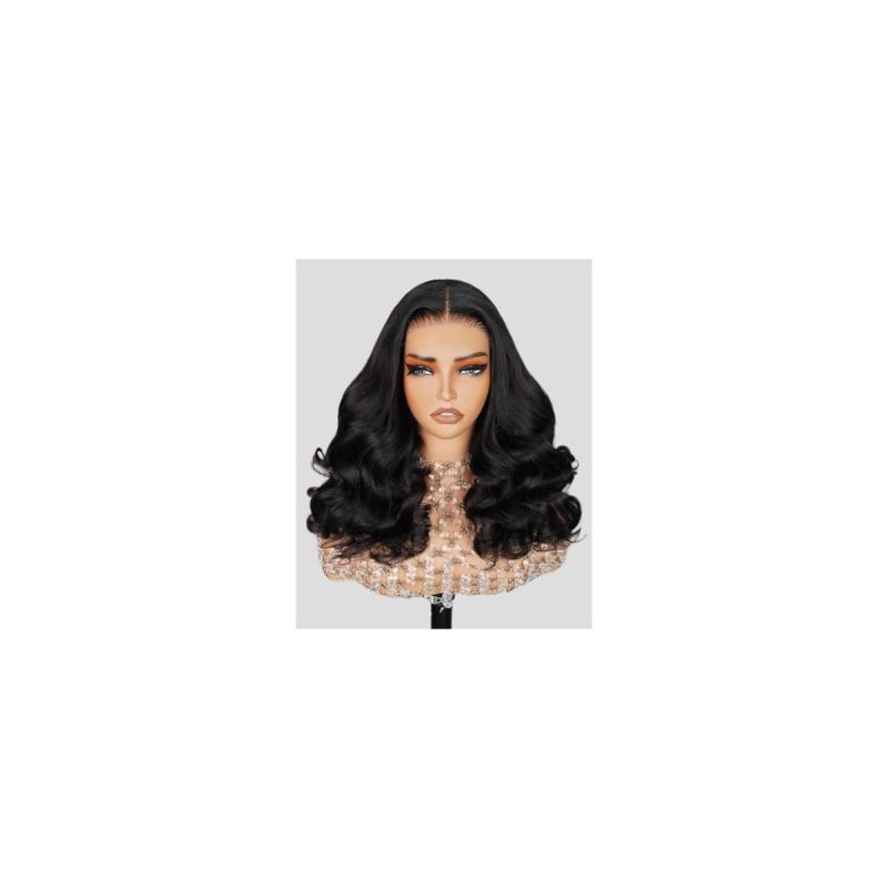 Get ready to slay with this 5x6 pre-cut lace front wig! Perfect for black women, this glueless 12A quality human hair wig features a salon-quality loose body wave with 220% density. Pre-plucked and