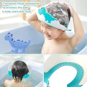Make bath time fun and tear-free with this adorable Dinosaur Blue Baby Shower Cap! Keep water out of their eyes with this adjustable shampoo visor for boys and girls. Say goodbye to tears and hello to happy kids! 🦕💙