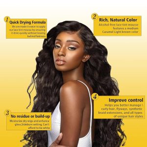 Get flawless, natural-looking lace tint with this 3.4 fl oz mousse perfect for women's wigs! Achieve a flawless medium brown shade effortlessly. #haircare #wiggamestrong