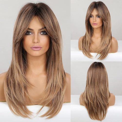 Gorgeous Ombre Brown to Blonde Long Wig with Dark Roots! Perfect for switching up your look on TikTok #hairtransformation #longhairdontcare