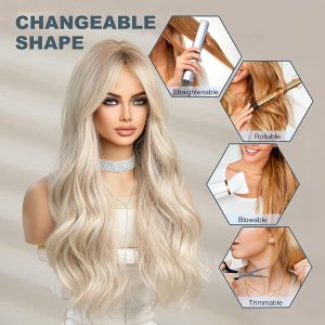 Get the ultimate long wavy blonde wig for women! Heat resistant and perfect for daily wear, parties, or cosplay! Say goodbye to boring hair days💁‍♀️ #blondewig #wavyhair #cosplay #