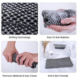 Get glowing skin with this exfoliating washcloth! Perfect for daily showering, face steaming, and scrubbing away dirt. Say goodbye to dull skin and hello to a fresh, clean glow! #skincare #exfoliate #