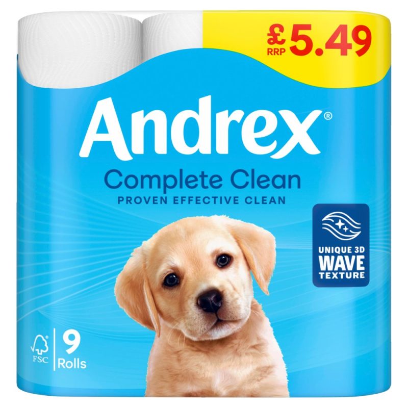 Andrex Classic Clean 9 Roll 9Roll × 1 × 4