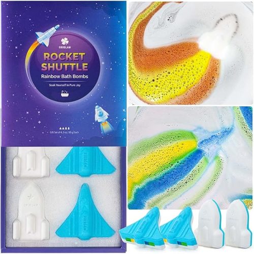 🚀 Blast off with these giant space-themed bath bombs for boys! Handmade with love, these colorful bombs will make bath time out of this world 🌈 Perfect Easter or birthday gift for your little astronaut-in-training! #kidsb