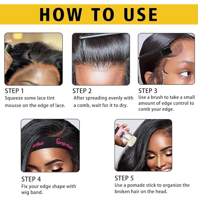 Get flawless, natural-looking lace tint with this 3.4 fl oz mousse perfect for women's wigs! Achieve a flawless medium brown shade effortlessly. #haircare #wiggamestrong