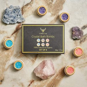 Pamper Yourself with These Luxurious Crystal Bath Bombs! Perfect for a Relaxing Spa Day at Home. Great Gift Idea for Birthdays, Anniversaries, or Just Because! Vegan and Organic Ingredients for a Self-Care Treat. #