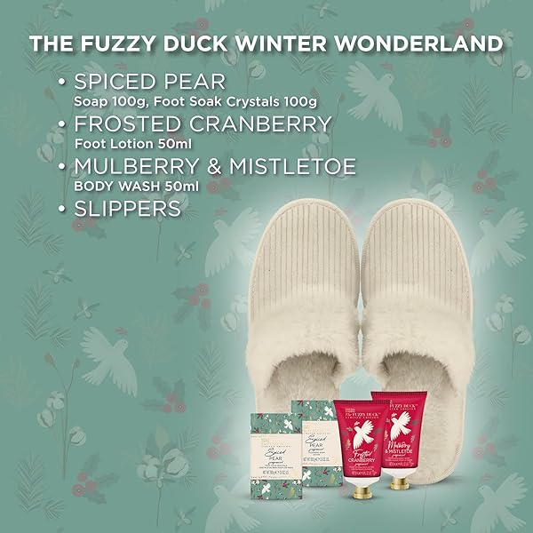 Cozy up this winter with the ultimate luxury slipper gift set! 🎁🧦 Embrace the winter wonderland vibes in these vegan-friendly fuzzy duck slippers. Treat yourself or someone special! #WinterWonderland #GiftIdea