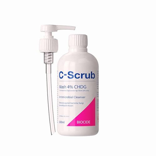Get clean and protected with this powerful 4% Chlorhexidine wash! Perfect for germ-free hands and skin. Pump dispenser for easy use. Stay healthy and safe! 💦✨ #antimicrobial #cleanhands