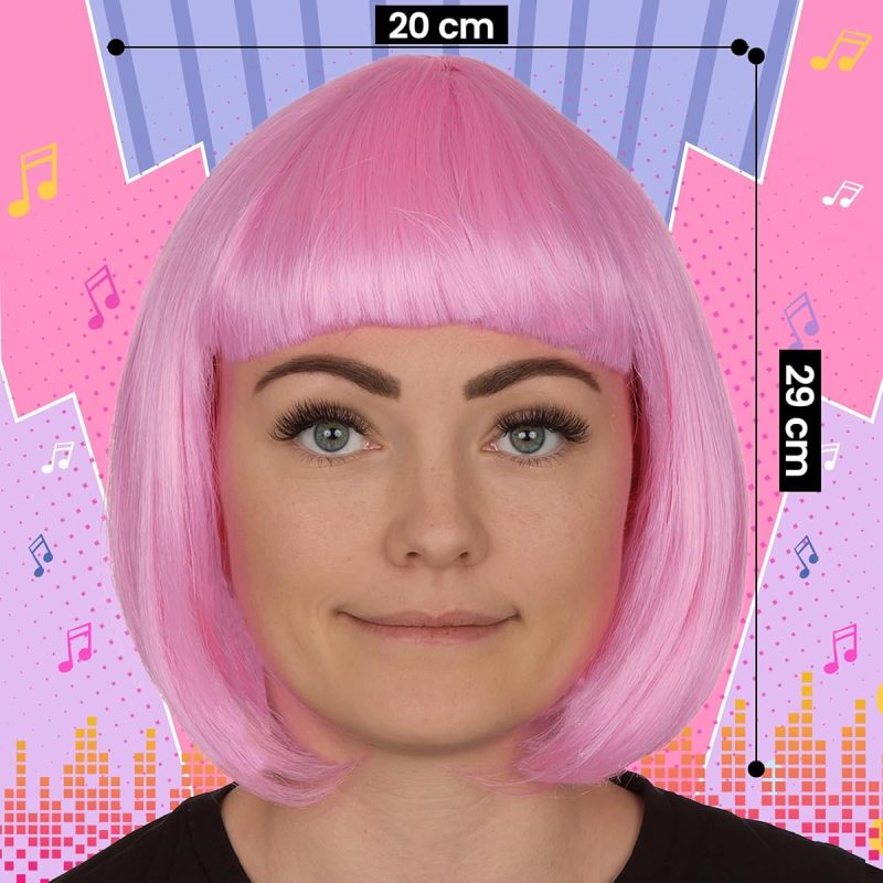Get the perfect short bob wig for a fun and flirty look! 🎃 Spice up your Halloween costume or cosplay outfit with this 12 inch wig with fringe. Stand out with these fancy dress accessories! 💃 #ShortBobWigs