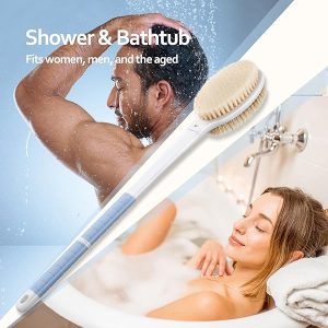 6050f4f5d679489bb7e7ecc962822b53tplv-tulkllf4y5-origin-jpeg.jpeg Get the ultimate shower experience with this long-handled body scrubber! Say goodbye to slippery mishaps and hello to smooth, exfoliated skin. Perfect for everyone - women, men, and the elderly. Available in a trendy blue color!